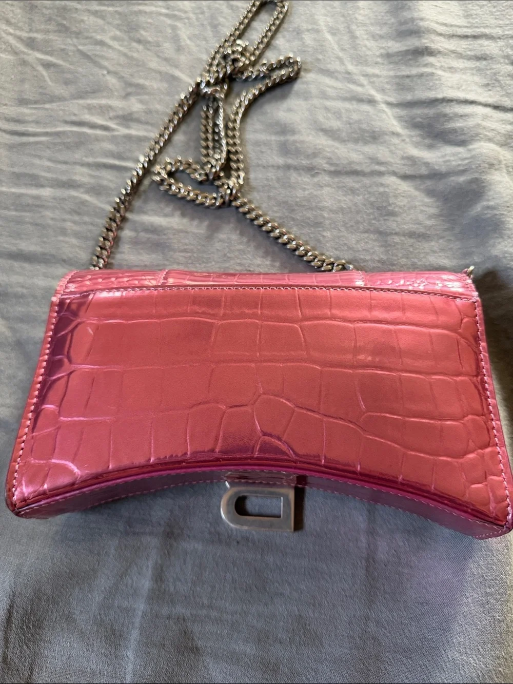 Balenciaga - embossed leather hourglass wallet bag